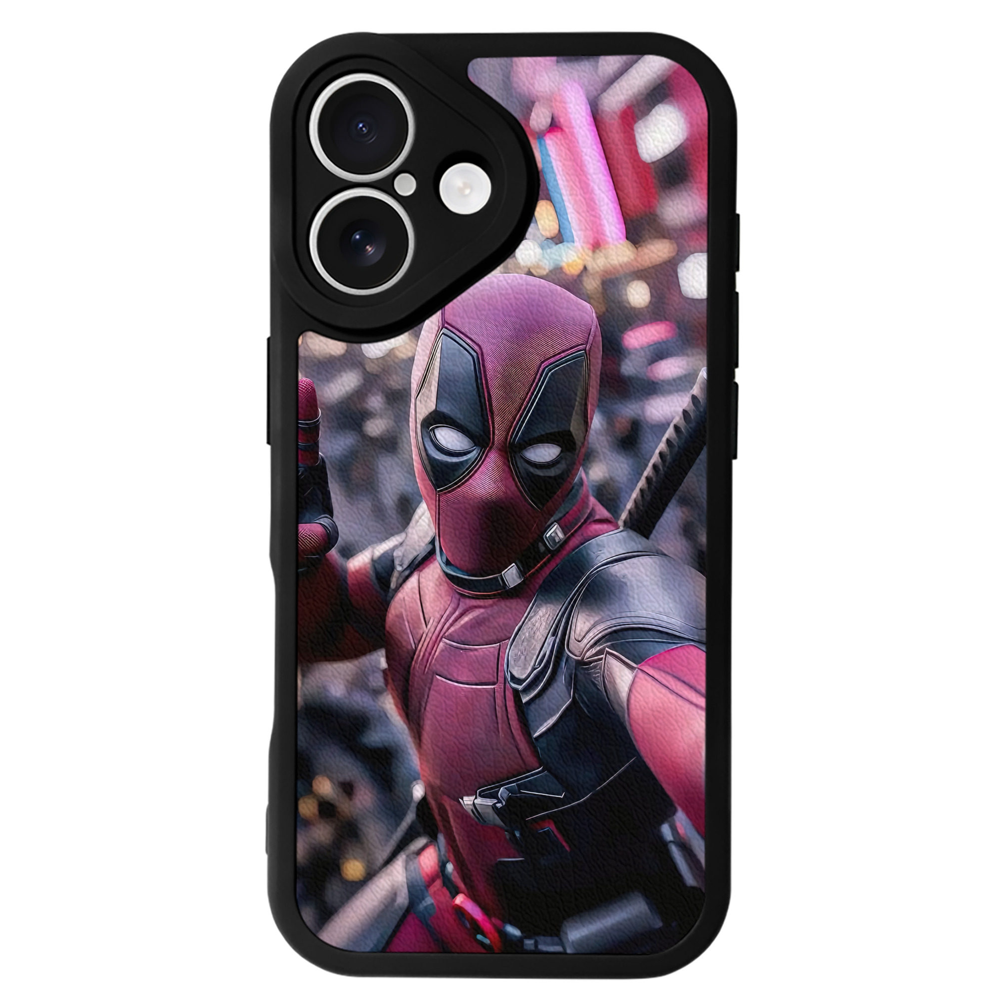 （画像用） Deadpool デッドプール 【iPhone 16シリーズ対応】シリコンスマホケース（レザー調） 材質：シリコン
